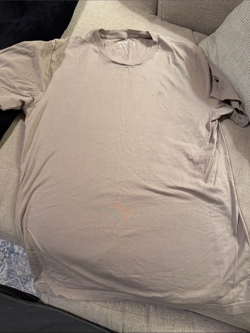 Hollister Crew Neck Men’s T‑Shirt in Light Taupe
